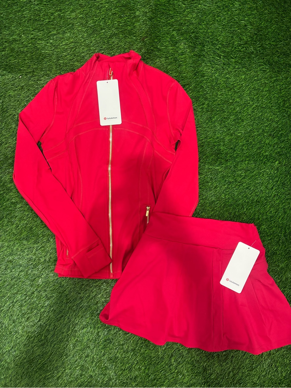 lululemon athletica Red Zip Jacket and Skirt Set - Picture 2 of 4